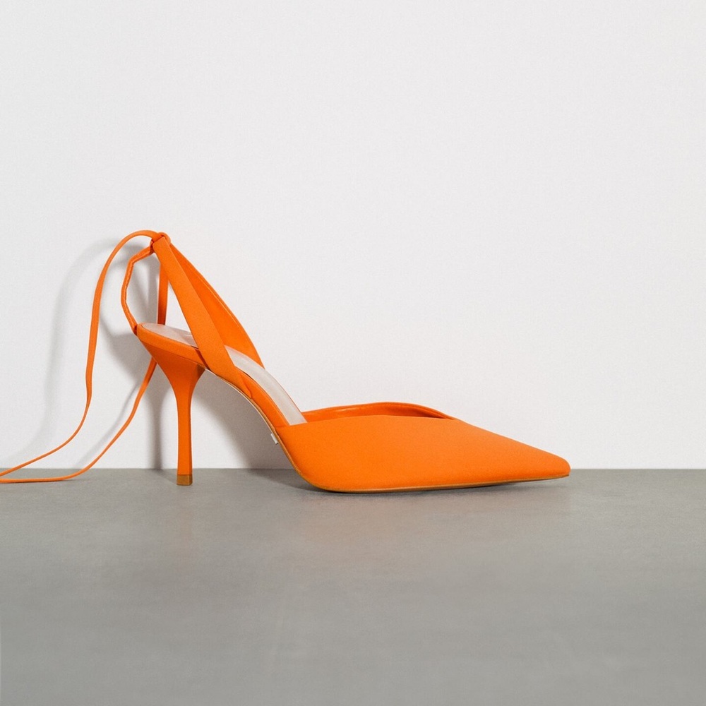 ZARA LACE UP SLINGBACK HEELS - Picture 7 of 10